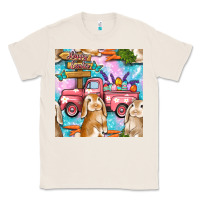 Natural Easter Bunny With Truck Seamless Pattern Classic Tee - BundleAndBundleShop
