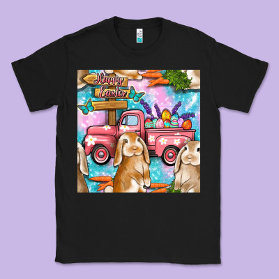 Easter Bunny With Truck Seamless Pattern Classic Tee Designed By Bundleandbundleshop