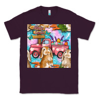 Plum Easter Bunny With Truck Seamless Pattern Classic Tee - BundleAndBundleShop