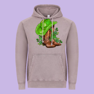 Green  Cowgirl And Roses Vintage Hoodie Designed By Adodesignshop