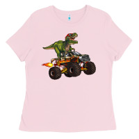 Bubblegum Pink monster truck and t rex dinosaur Ladies Tee - Artiststas