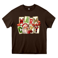 Chocolate Brown warm and cozy santa Heavy Core Tee - FaDigitalArtStudio