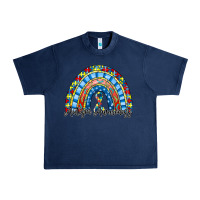Navy autism awareness rainbow Urban Heavy Tee - RacoonDesign