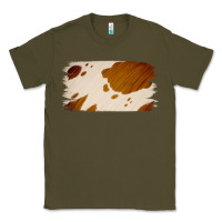 Army Green Cowhide Lightbrown Classic Tee - Jasminsmagicworld