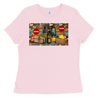 Bubblegum Pink forklift sippy Ladies Tee - Artiststas