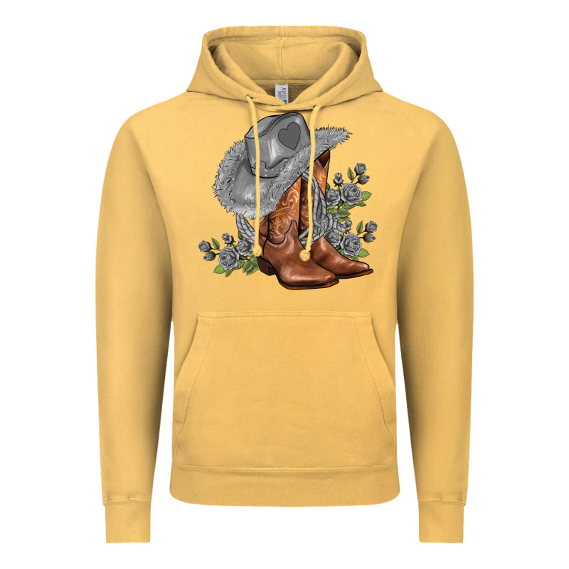 Gray Cowgirl And Roses Vintage Hoodie by AdoDesignShop | Teevron