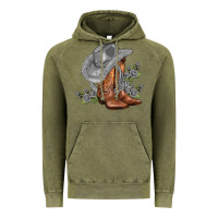 Vintage Olive gray cowgirl and roses Vintage Hoodie - AdoDesignShop