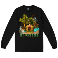 Black lake life gnome Long Sleeve Tee - BarkalooDesign