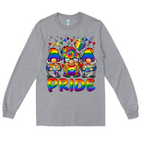 Heather Grey pride gnome Long Sleeve Tee - BarkalooDesign