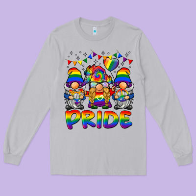 Pride Gnome Long Sleeve Tee Designed By Barkaloodesign