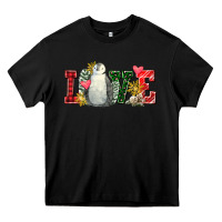 Black christmas penguin love Heavy Core Tee - FaDigitalArtStudio