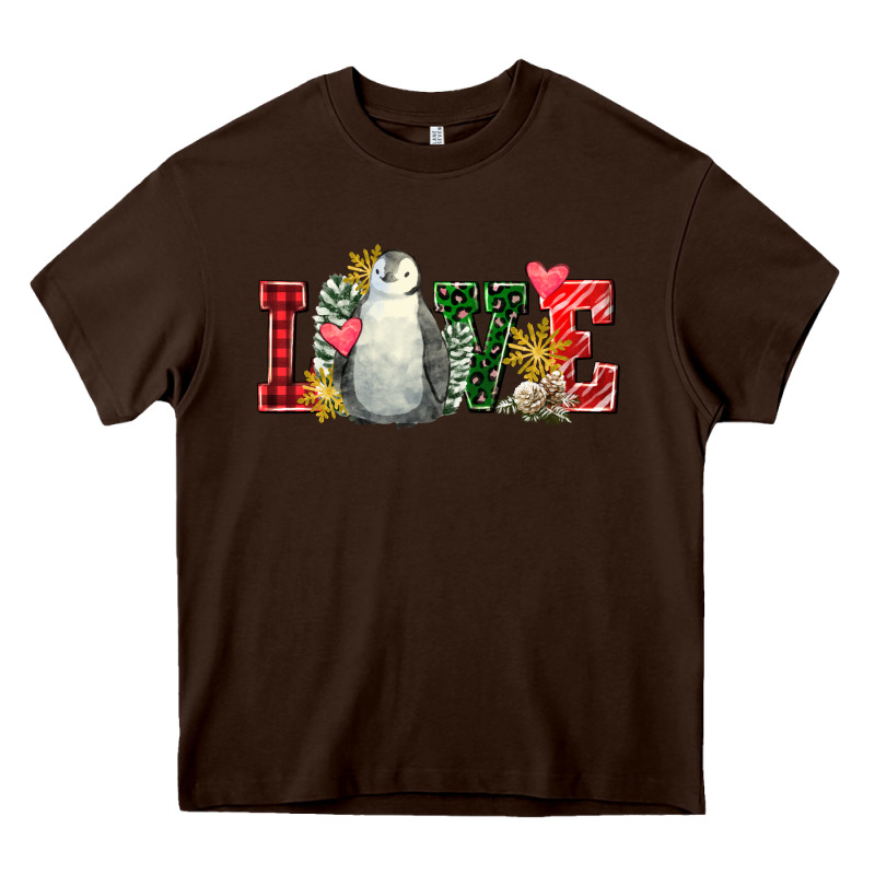 Christmas Penguin Love Heavy Core Tee by FaDigitalArtStudio | Teevron