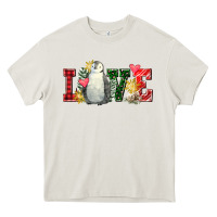 Cream christmas penguin love Heavy Core Tee - FaDigitalArtStudio