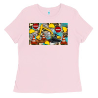 Bubblegum Pink excavator sippy Ladies Tee - Artiststas
