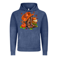 Vintage Denim fall pumpkins  cowgirl  and roses Vintage Hoodie - AdoDesignShop
