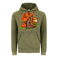 Vintage Olive fall pumpkins  cowgirl  and roses Vintage Hoodie - AdoDesignShop