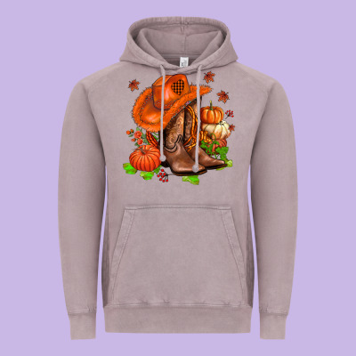 Fall Pumpkins  Cowgirl  And Roses Vintage Hoodie Designed By Adodesignshop