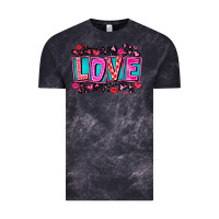 Cloud Black Love Valentine Vintage Tee - CowhideDigitalArt