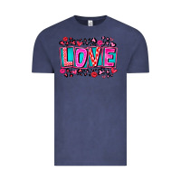 Vintage Denim Love Valentine Vintage Tee - CowhideDigitalArt