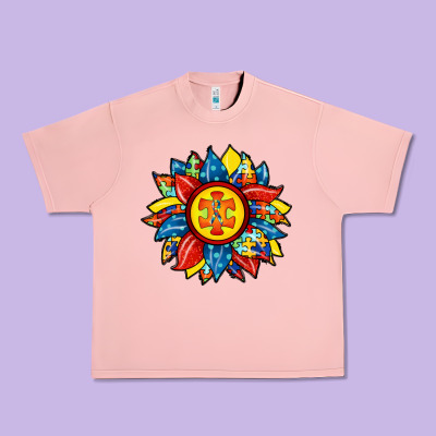 Autism Sunflower Urban Heavy Tee Designed By Racoondesign