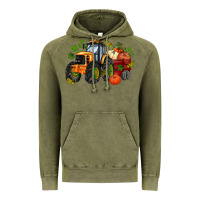 Vintage Olive fall tractor with pumpkin Vintage Hoodie - AdoDesignShop