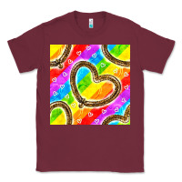 Burgundy Pride lgbtq leopard heart balloons pattern Classic Tee - BundleAndBundleShop