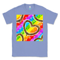 Colony Blue Pride lgbtq leopard heart balloons pattern Classic Tee - BundleAndBundleShop
