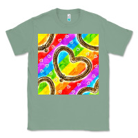Sage Pride lgbtq leopard heart balloons pattern Classic Tee - BundleAndBundleShop