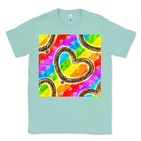 Seafoam Pride lgbtq leopard heart balloons pattern Classic Tee - BundleAndBundleShop