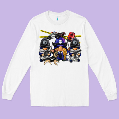 Police Gnome Long Sleeve Tee Designed By Barkaloodesign