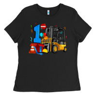 Black forklift birthday one Ladies Tee - Artiststas