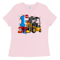 Bubblegum Pink forklift birthday one Ladies Tee - Artiststas