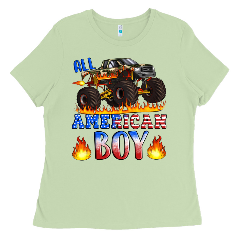 All American Boy Monster Truck Ladies Tee by Artiststas | Teevron