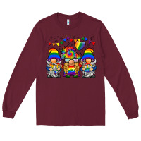Burgundy lgbtq gnome Long Sleeve Tee - BarkalooDesign