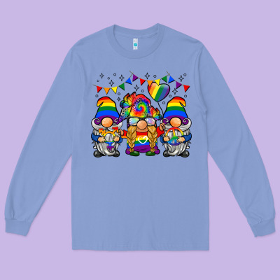 Lgbtq Gnome Long Sleeve Tee Designed By Barkaloodesign