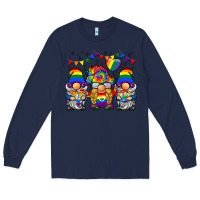 Navy lgbtq gnome Long Sleeve Tee - BarkalooDesign