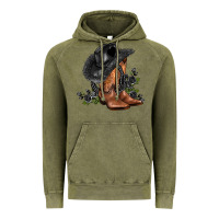 Vintage Olive black cowgirl  and roses Vintage Hoodie - AdoDesignShop