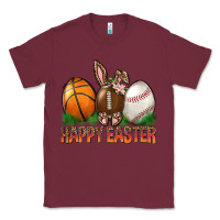 Burgundy Happy Easter Sports Classic Tee - BundleAndBundleShop