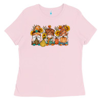 Bubblegum Pink fall gnomes pumpkin sunflowers Ladies Tee - Artiststas