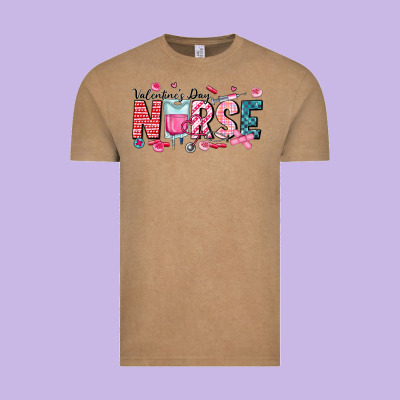 Nurse Valentine Vintage Tee Designed By Cowhidedigitalart