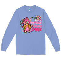 Colony Blue in october we wear pink gnome Long Sleeve Tee - BarkalooDesign