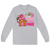 Moon Dust in october we wear pink gnome Long Sleeve Tee - BarkalooDesign