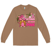 Toasted Coconut in october we wear pink gnome Long Sleeve Tee - BarkalooDesign