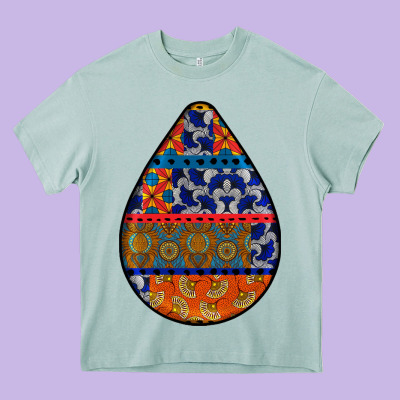 African Fabric Pattern Teardrop Earrings 4 Heavy Core Tee Designed By Bundleandbundleshop