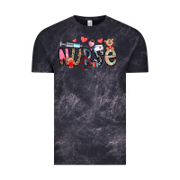 Cloud Black Nurse Valentines Day Vintage Tee - CowhideDigitalArt