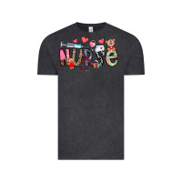 Vintage Black Nurse Valentines Day Vintage Tee - CowhideDigitalArt