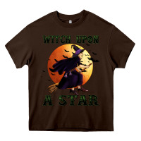 Chocolate Brown witch upon a star Heavy Core Tee - BundleAndBundleShop