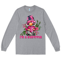 Heather Grey i'm a survivor gnome Long Sleeve Tee - BarkalooDesign