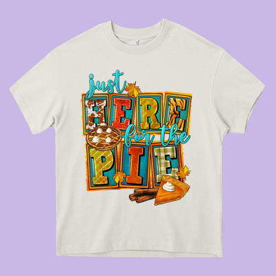 Just Here For The Pie Heavy Core Tee Designed By Fadigitalartstudio