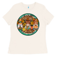 Bone fall gnomes round earrings 4 Ladies Tee - Artiststas